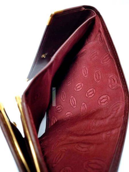 1726-Ví nữ/nam-CARTIER burgundy leather compact wallet7