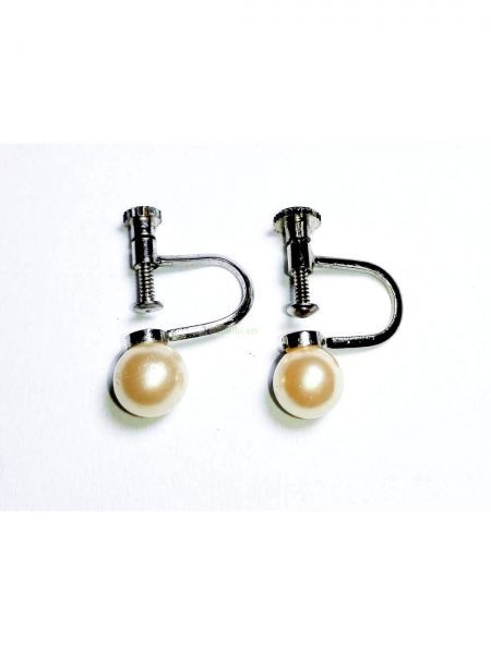 0920-Bông tai-Faux pearl screw back studs earrings0