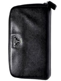 1660-Ví dài nữ-PRADA black leather wallet