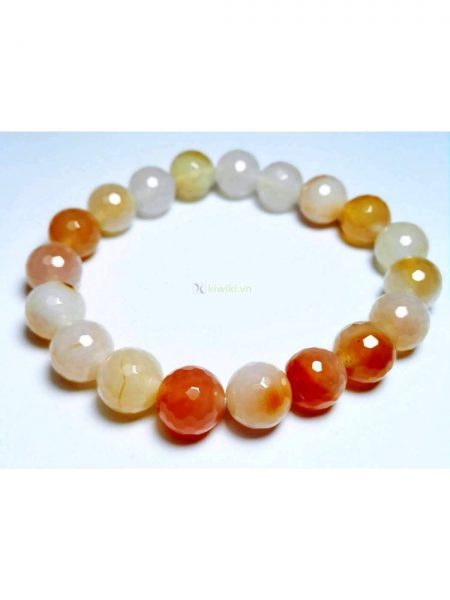 0931-Vòng tay nữ-Orange shades of Agate gemstone bracelet3
