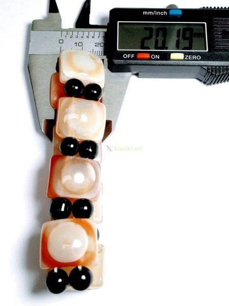 0932-Vòng tay nữ-Gemstone Agate Stripe Agate Gold Braun Beads4