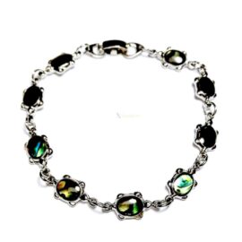 0939-Vòng tay nữ-Paua shell rhodium plated bracelet-Khá mới