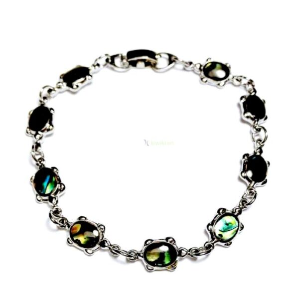 0939-Vòng tay nữ-Paua shell rhodium plated bracelet-Khá mới0