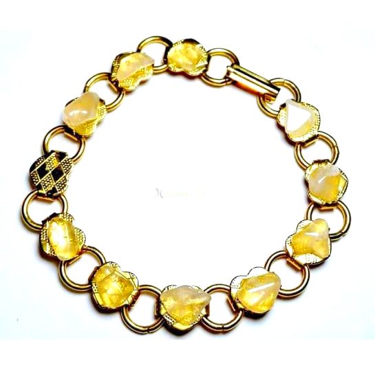 0948-Vòng tay nữ-Gold plated & natural rock bracelet-Khá mới0