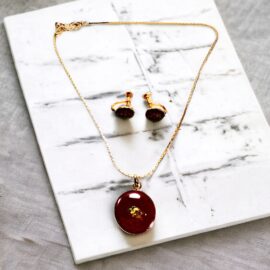 0914-Bộ dây chuyền+Bông tai Nhật-Japan gold plated necklace and earrings-Khá mới