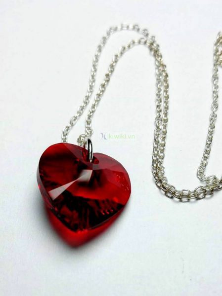 0876-Dây chuyền nữ-Swarovski crystal heart necklace0