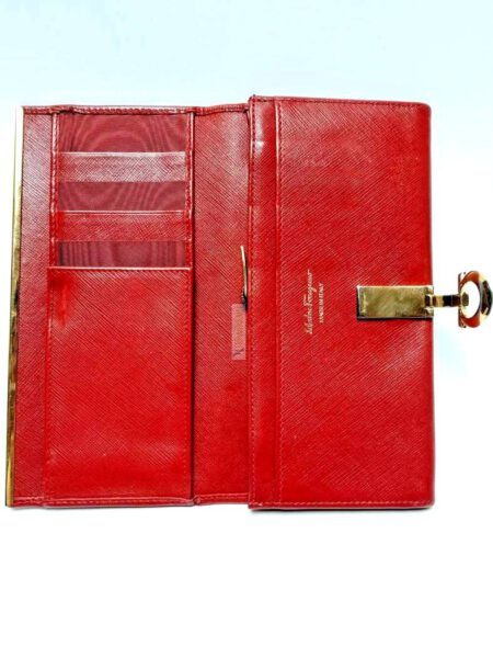 1661-Ví dài nữ-SALVATORE FERRAGAMO Gancini continental red wallet2