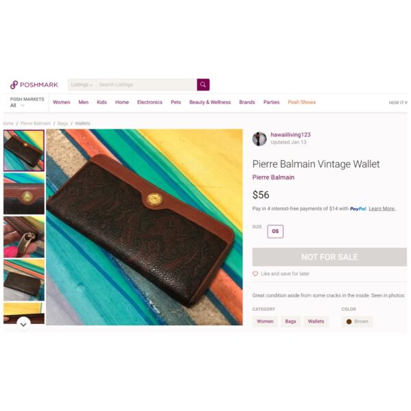 1652-Ví dài nữ-PIERRE BALMAIN vintage long wallet-Gần như mới13