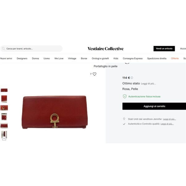 1661-Ví dài nữ-SALVATORE FERRAGAMO Gancini Continental red wallet-Đã sử dụng21