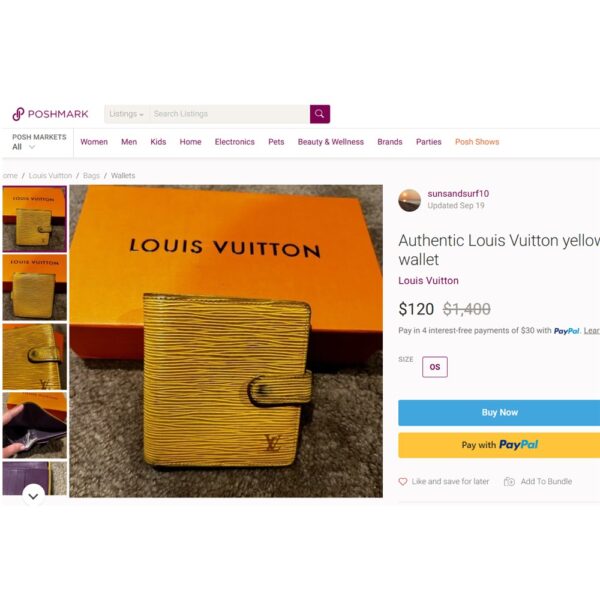 1683-Ví nam-LOUIS VUITTON epi yellow wallet-Đã sử dụng/Khá sạch19