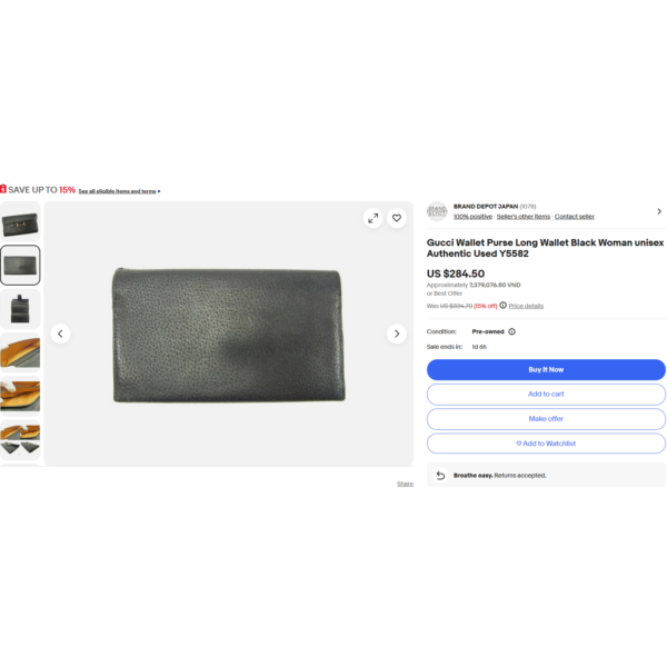 1711-Ví dài nữ/nam-GUCCI yellow leather vintage wallet-Đã sử dụng16