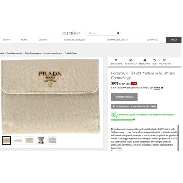 1702-Ví vuông nam/nữ-PRADA bifold white leather wallet-Đã sử dụng17