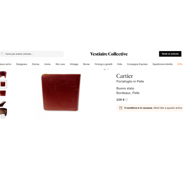 1722-Ví vuông nam/nữ-CARTIER Portefeuille Must Cartier bi-fold leather wallet-Đã sử dụng14