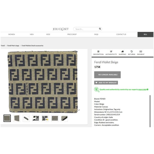 1703-Ví nam-FENDI Zucchino canvas wallet-Ít sử dụng/Khá mới19