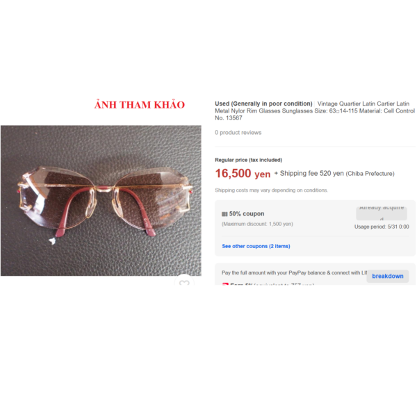 0701-Kính mát nữ-Đã sử dụng-Quartier Latin rimless sunglasses18