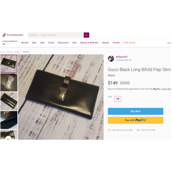1691-Ví dài nam/nữ-GUCCI black leather wallet-Đã sử dụng/Khá sạch21