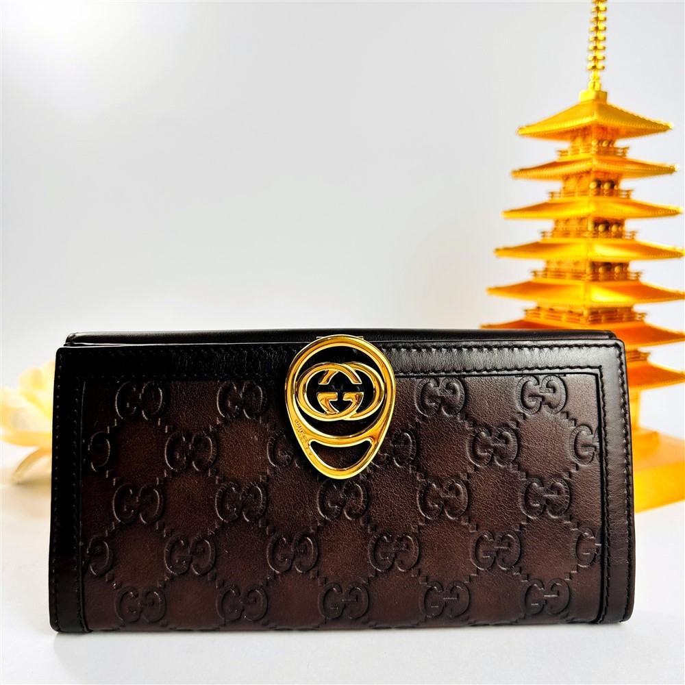 1651-GUCCI brown guccissima wallet-Ví dài nữ-Chưa sử dụng - KIWIKI BOUTIQUE