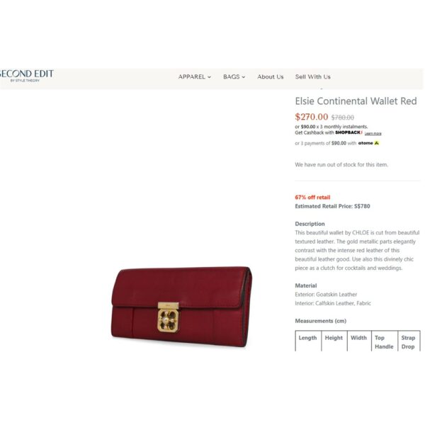 1658-Ví dài nữ-CHLOE Elsie Continental wallet-Đã sử dụng25