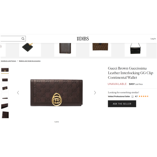 1651-Ví dài nữ-GUCCI Brown Guccissima Interlocking GG Clip Continental wallet-Gần như mới15