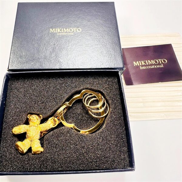 0597-Móc chìa khóa-MIKIMOTO gold bear keychain-Khá mới/chưa sử dụng3