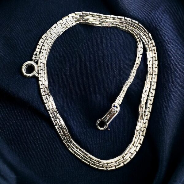 0592-Dây chuyền nữ-Platinum 0.6Pt filled chain necklace-Như mới0