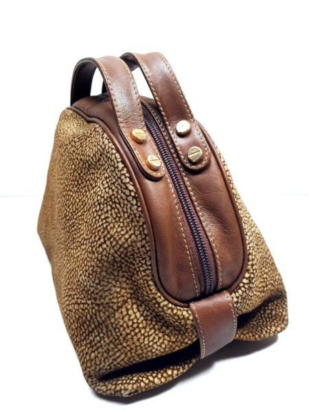 2513-Túi xách tay-BORBONESE Quail Pattern Suede Satchel handbag2