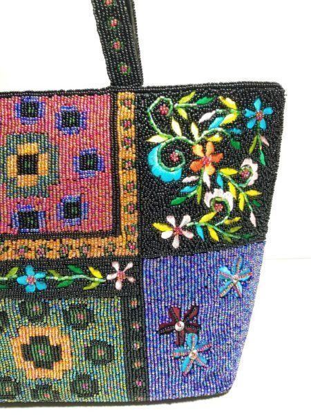 2537-Túi xách tay-Floral glass beaded tote bag7