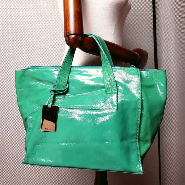 2552-Túi xách tay-Furla green patent leather handbag13