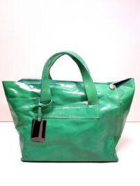 2552-Túi xách tay-Furla green patent leather handbag