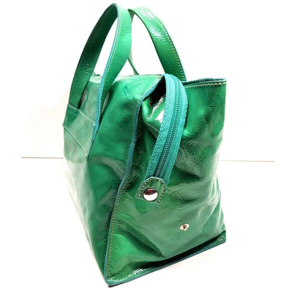2552-Túi xách tay-Furla green patent leather handbag4