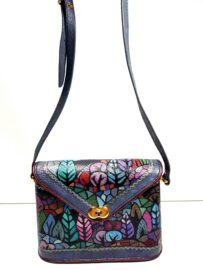 2553-Túi đeo chéo/đeo vai-Handmade painted leather crossbody bag