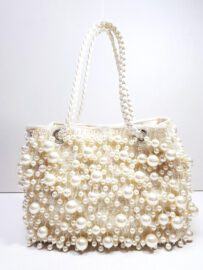 2555-Túi xách tay-To Be Chic faux pearl tote bag