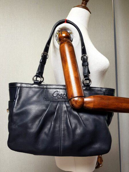 2570-Túi xách tay/đeo vai-COACH pleated leather gallery tote bag1