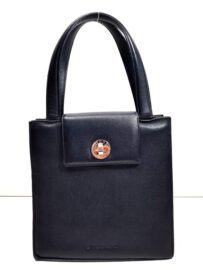 2571-Túi xách tay/đeo vai-BVLGARI black leather hand/shoulder bag