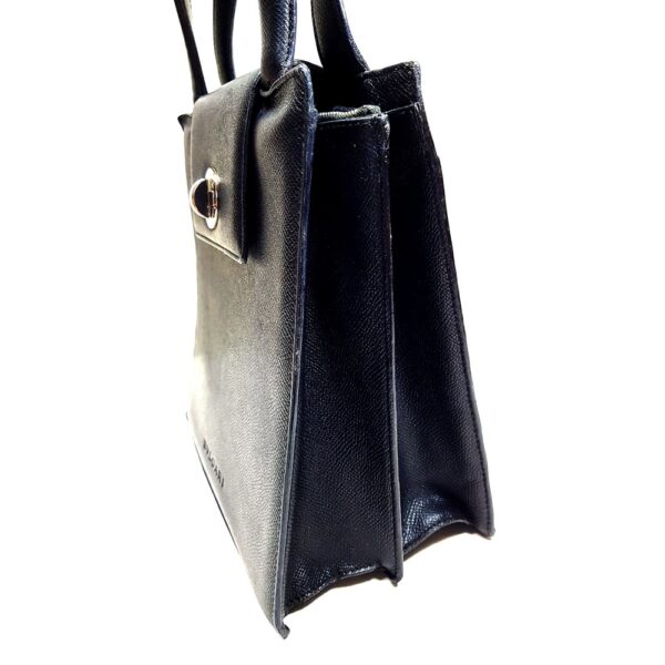 2571-Túi xách tay/đeo vai-BVLGARI black leather hand/shoulder bag2