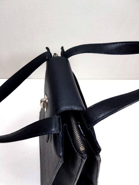 2571-Túi xách tay/đeo vai-BVLGARI black leather hand/shoulder bag8