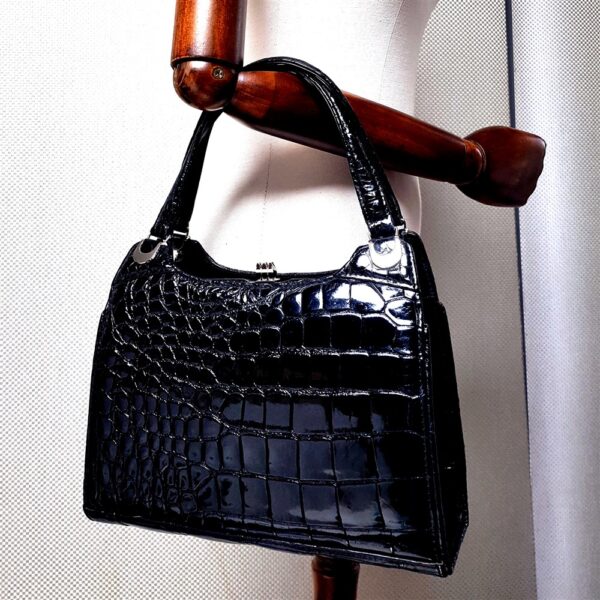 2578-Túi xách tay-CROCODILE skin vintage handbag11