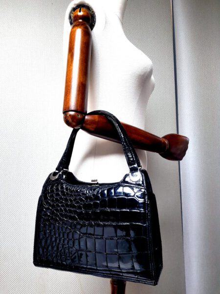 2578-Túi xách tay-CROCODILE skin vintage handbag1