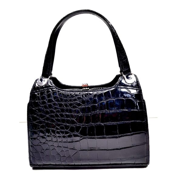 2578-Túi xách tay-CROCODILE skin vintage handbag3