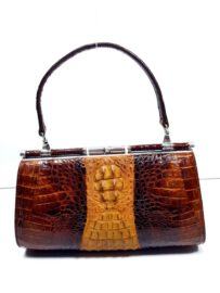 2581-Túi xách tay-CROCODILE skin vintage handbag