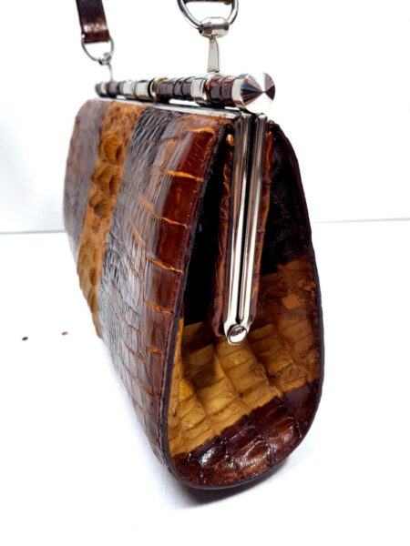 2581-Túi xách tay-CROCODILE skin vintage handbag2