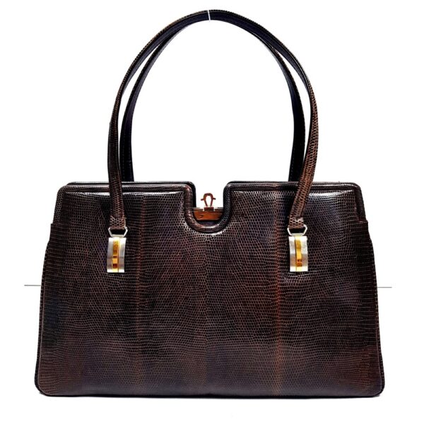 2579-Túi xách tay-LIZARD skin vintage handbag3