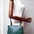 2588-Túi đeo chéo-OSTRICH skin green crossbody bag1