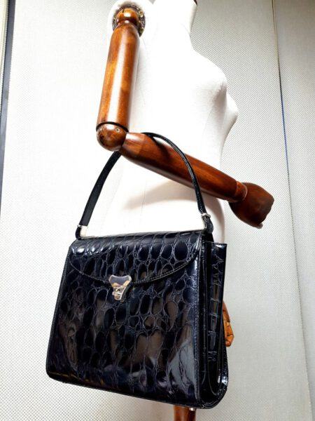 2609-Túi xách tay-GIORGIO VASINI crocodile embossed leather handbag1