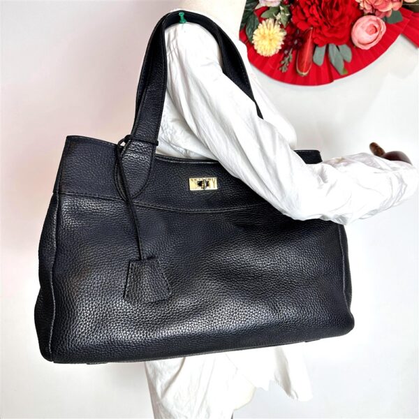 2518-Túi xách tay/đeo vai-ADMJ (Accessoires De Mademoiselle) black leather tote bag1