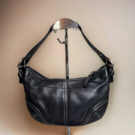 2527-Túi đeo vai/xách tay-COACH black leather hobo bag