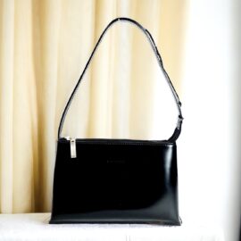 2573-Túi xách tay/đeo vai-BURBERRY black leather mini hobo bag