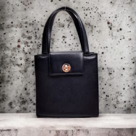 2571-Túi xách tay/đeo vai-BVLGARI black leather hand/shoulder bag