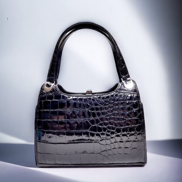 2578-Túi xách tay-CROCODILE skin vintage handbag0