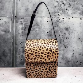 2601-Túi xách tay-Herve Masson leopard leather handbag